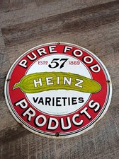 Vintage Heinz 57 Pickle Rustic Porcelain Enameled Metal Sign picture