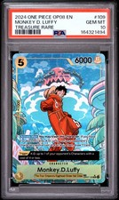 2024 ONE PIECE OP08-TWO LEGENDS TREASURE RARE #109 MONKEY D. LUFFY PSA 10 picture