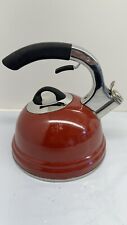Calidad 2.5L Professional Quality Red Enamel Stainless Whistling Teapot Kettle  picture