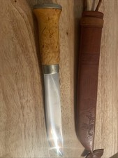VINTAGE IISAKKI JARVENPAA PUUKKO KNIFE 7” Blade Stainless  FINLAND & Sheath picture