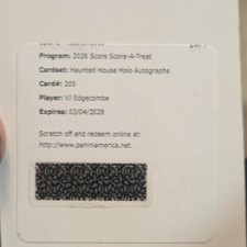 Panini 2025 Score Score-A-Treat Haunted House Holo Autographs #205 VI Edgecombe picture