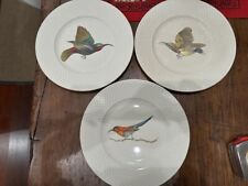 3 Rare Spode's Mansard Copeland 9.5 Inch Dinner Plate Hand Coloured Exotic Bird picture