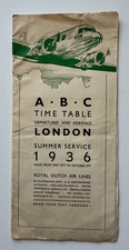 Summer 1936 KLM Timetable Departures & Arrivals London UK Royal Dutch Airlines picture