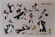 Warner Brothers Sylvester and Tweety Hand Painted Model Sheet #3 picture