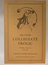 Vintage - The Intercollegic Frolic 1926 Crystal Slipper Ballroom Cleveland Ohio picture