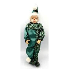Ganz Green and Gold Clown Doll Porcelain with Soft Body Vintage Creepy But Cute picture