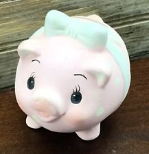 Ceramic Cute Pink Polka Dot PIG Piggy Bank With Bow Adorable picture