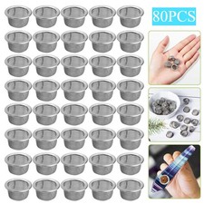 80PCS Tobacco Smoking Pipe Metal Filter Screen Steel Mesh Concave Bowl Style picture