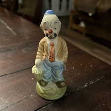 Hobo Clown Figurine Holding Umbrella 6 Inches picture