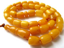 AMBER ROSARY ISLAMIC PRAYER 37 BEADS BALTIC GENUINE STONE,Tasbih Misbaha KAHRAMA picture