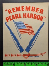 Vintage Remember Pearl Harbor WWII Large Poster Stamp picture