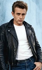 HANDSOME James Dean Rockin' Leather Jacket 8x10 Color Photo picture