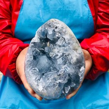 7.3LB Natural Blue Crystal Cave Quartz Crystal Mineral Specimen Reiki Healing picture