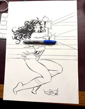MIKE DEODATO JR. ORIGINAL WONDER WOMAN ART Original Signed 11