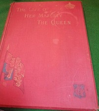 Antique 1887 Queen Victoria Golden Jubilee Biography Book, Red Hardcover picture