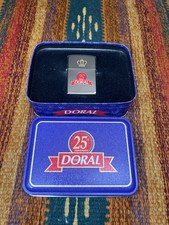 Doral Zippo Lighter Unfired NOS 25th Anniversary Chrome With Tin NEW picture
