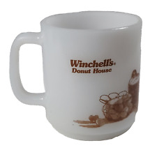 Winchells Donut House Mug White Glasbake 8 oz Coffee Cup Milk Glass Vintage 70s picture