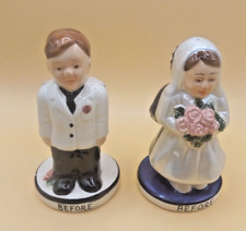 Comical Bride and Groom Before and After Salt & Pepper Shakers, Wedding Gag Gift picture