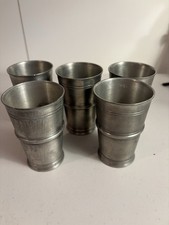 5 vintage  SIGG Frauenfeld Etain Fin Fein Zinn Pewter Shot Glasses tumblers cups picture