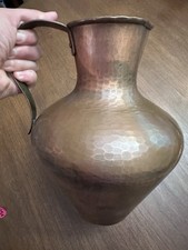 Vintage Hand Hammered Copper Water Pitcher 11 Inches Tall German picture