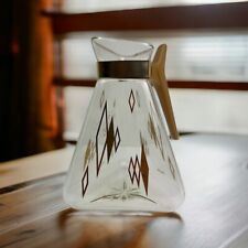 MCM Atomic Carafe Coffee Pot Triangle Shape Vintage Inland Glass Note Wear picture