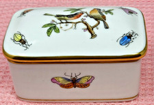 Herend Hungary Rothschild Birds & insects Rectangular Trinket Box EUC picture