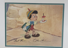 ⭕ Pinocchio Apple  Disney Sericel Cel double Signed New Frame picture
