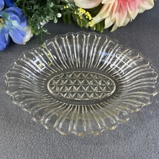 Anchor Hocking Glass #5061 Clear Relish Pickle Dessert Candy Dish Depression VTG picture