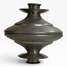 Pair Vintage W.B. Mfg Co Mayflower Pewter 3252 Candle Holders 5 Inch 1930s picture