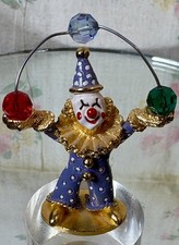 1986 Spoontiques Juggling Circus Clown Figurine 451 Gold Clad Pewter & Enamel picture