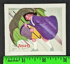 Vintage 1920's Girl in April Umbrella Rain Cloak Foldout Jello Recipe Card picture