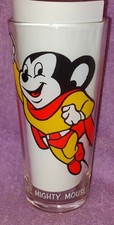 Rare Holy Grail of Pepsi glasses 1977 Pepsi Terrytoons Mighty Mouse Glass    picture