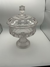 EAPG Adams & Co. Clear Covered Compote “King’s Crown” “X.L.C.R.” 11 inch  1890s picture