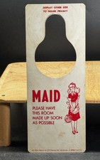 American Hotel Register Co Maid Service Do Not Disturb Doorknob Hanger Vtg 1960s picture