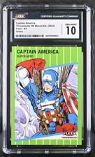 2023 Fleer Throwbacks '89 Marvel Green /89 Captain America CGC 10 GEM MINT picture