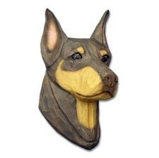 Doberman Pinscher Head Plaque Figurine Red/Tan picture