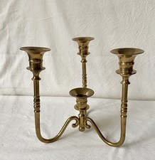 Vintage Brass 3-Arm, 4 Capital Candelabra picture