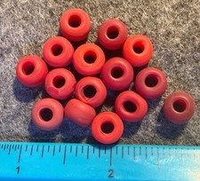 15 Old Blood Red Padre Glass Trade Beads Huron Indian 1800's picture