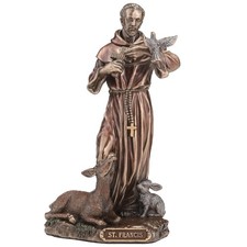 Veronese 6.125in Saint Francis of Assisi Resin Bronze Finish Religious Sculpture picture
