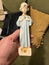 RARE 1919 Statuette of the Child Jesus & Sacred Heart Cie La France Statuaire picture
