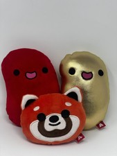 Azuki Beanz Plush Toy Bean. Golden Bean, Fox AND Red Bean Set of 3 picture