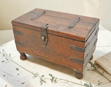 Vintage Wooden Small Storage Box Original Old Hand Crafted picture