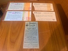 VTG Disneyland 60s 70s Tickets X2 Re Admission Tickets x2 & Parking Pass picture