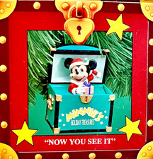 Enesco Minnie's Holiday Treasure Pop Up Ornament Now you see it Now you don't  picture