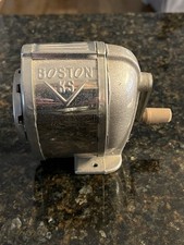 Vintage Boston KS Pencil Sharpener Hand Crank 8-Hole USA Made Great Vintage  picture