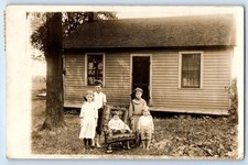 1915 Children Baby Sitting On Chair Minonk Illinois IL RPPC Photo Postcard picture