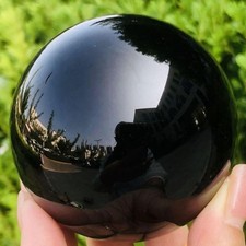 Natural Black Obsidian Sphere Healing Crystal Magic Ball Reiki Stones feng shui picture