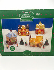 Vintage Seymour Mann Dickens Village 11pc Porcelain Light Up Set Boxed Christmas picture