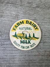 Vintage Milk Bottle Cap Farm Dairy Natural Milk Farm Pictured picture