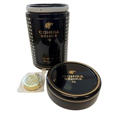 Ceramic Humidor Cigar Jar, Black and Gold picture